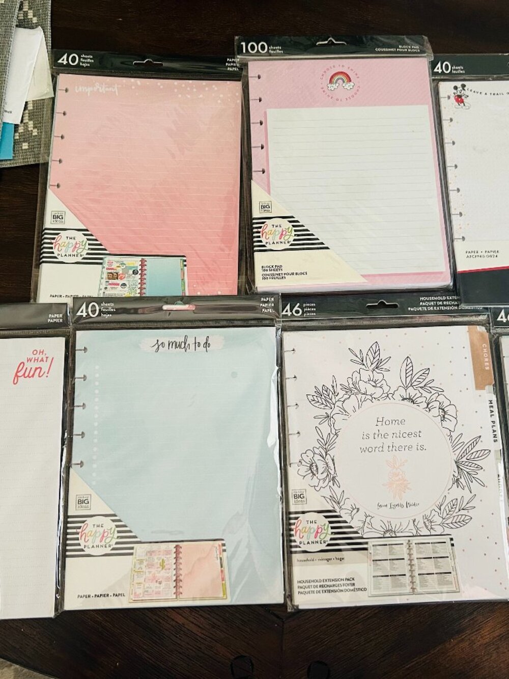 The Happy Planner Refill Paper & Extension Packs SET of 7 NEW SEALED